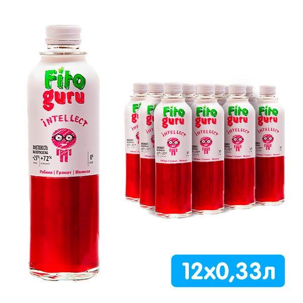 Сокосодержащий напиток Fitoguru гранат, рябина, мелисса 0.33 литра, стекло, 12 шт. в уп.
