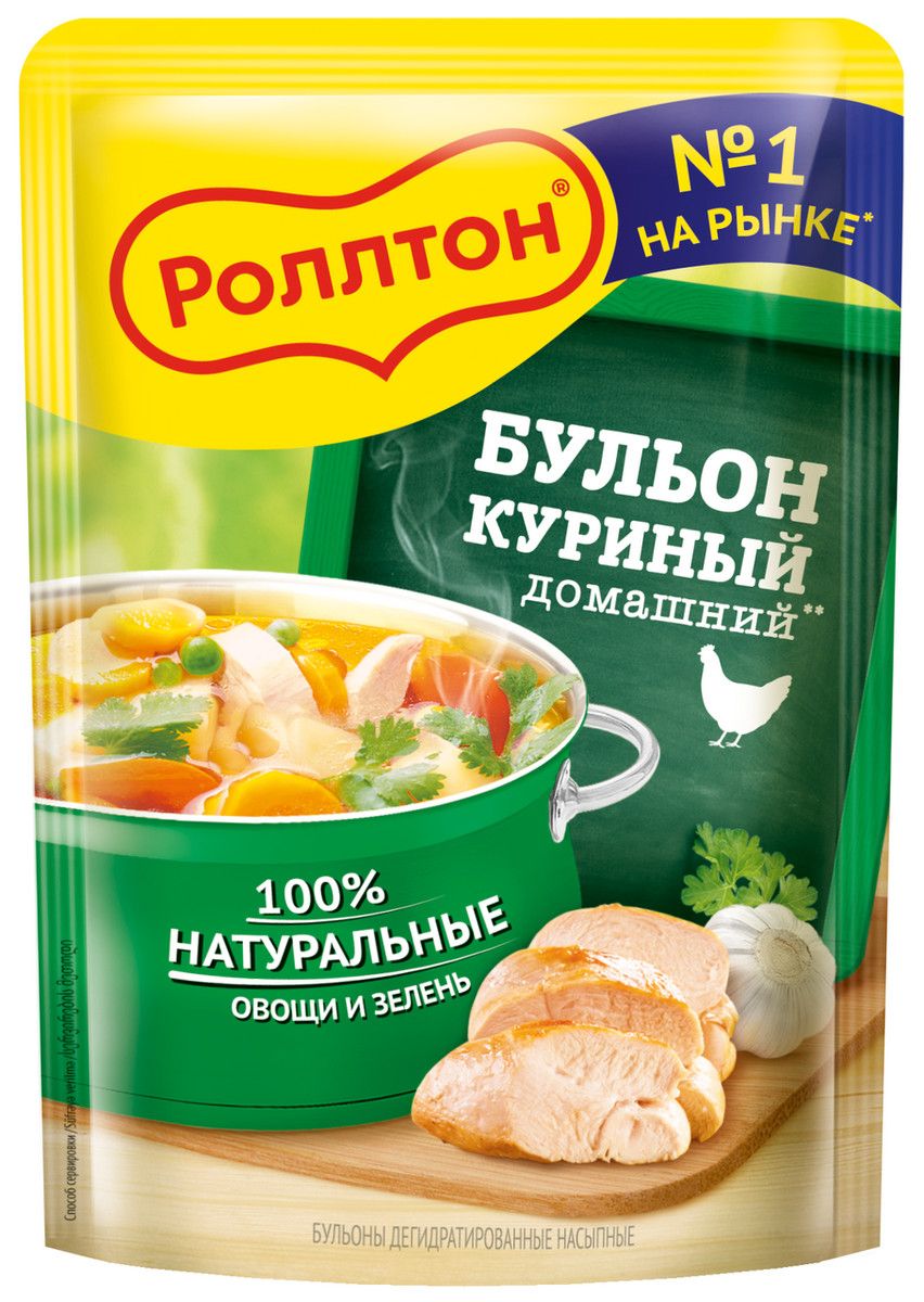 Бульон Роллтон куриный домашний, 90г х 24 шт.