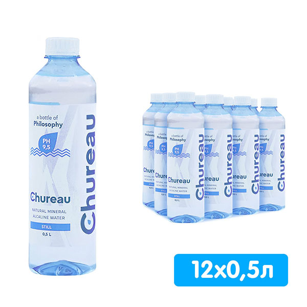 Вода минеральная Chureau 0.5 литра, без газа, пэт, 12 шт. в уп.