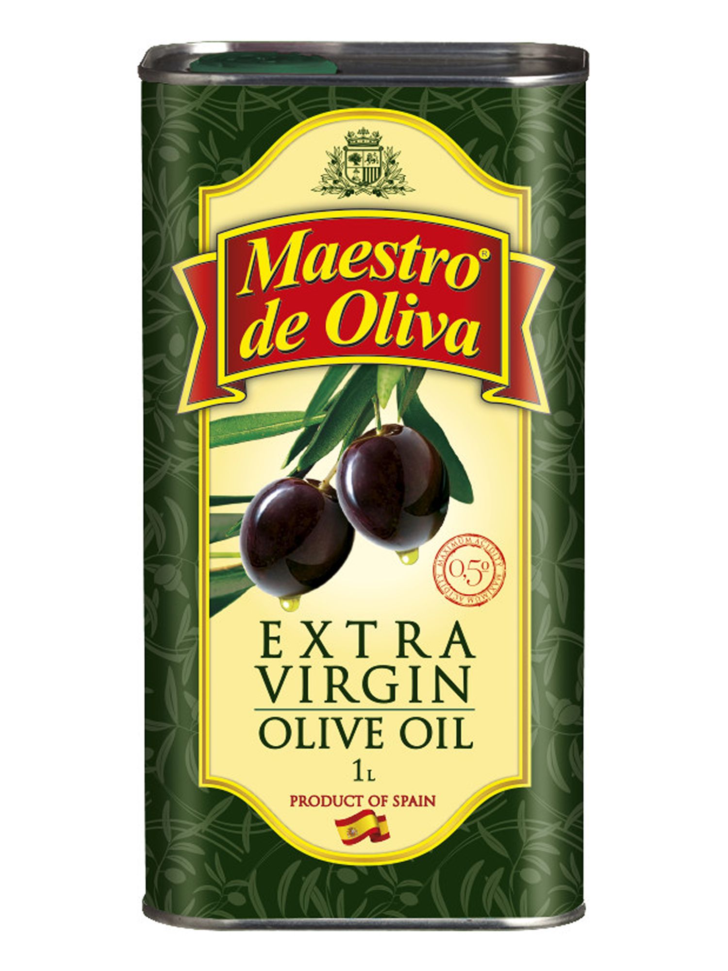 Масло оливковое Maestro de oliva Extra Virgin, 1л х 12шт.