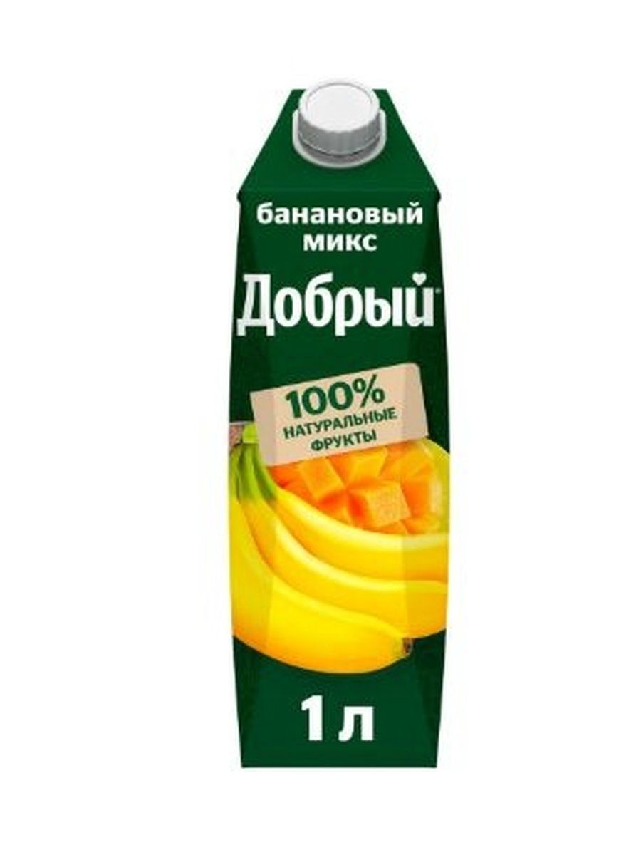 Напиток сокосодержащий Добрый Банановый микс, 1000 мл. Упаковка 12 шт.
