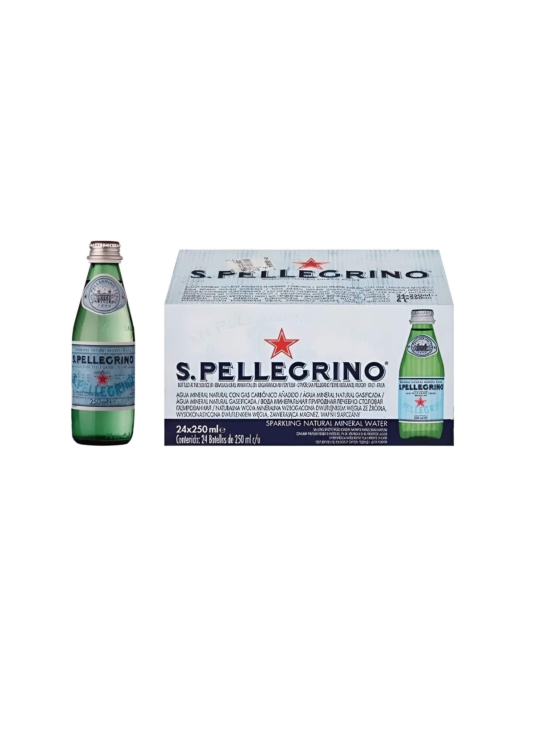 Вода San Pellegrino минеральная, газированная, стекло, 0.25 л х 24 шт