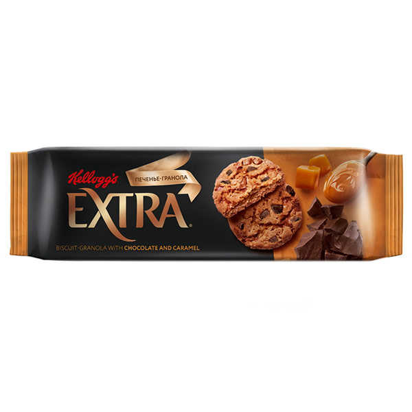 Печенье Kellogg's Extra сдобное Гранола с шоколадом и карамелью 150 гр