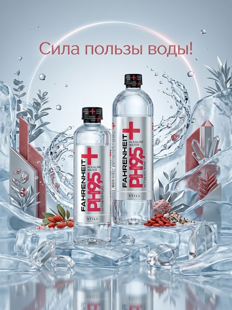Вода Fahrenheit 0.5 литра, без газа, пэт, (упаковка 9 шт)