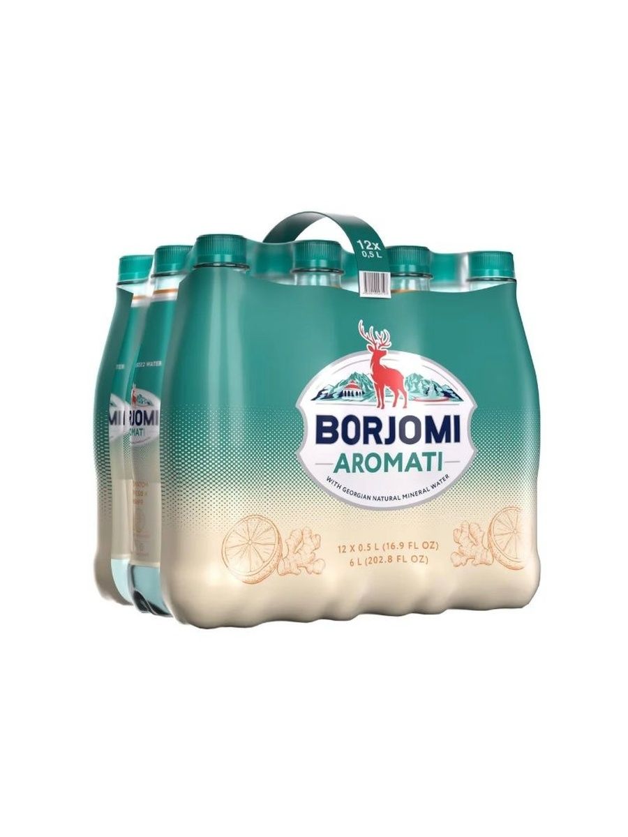 Вода Borjomi цитрус-имбирь минеральная газированная, 500мл x 12 шт
