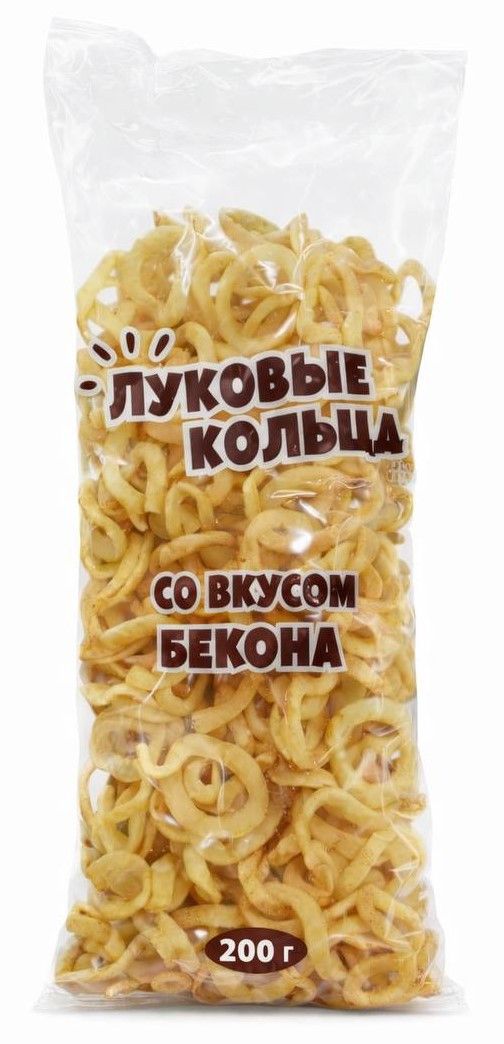 Картофельные снеки. Кольца луковые Kdv бекон, 200г х 24шт.