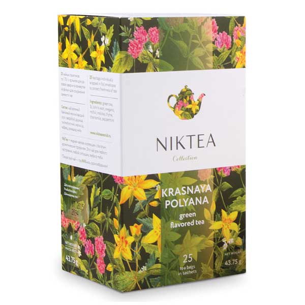 Чай Niktea Krasnaya Polyana зеленый зверобой тысячелистник ромашка мята мелисса 25 пак