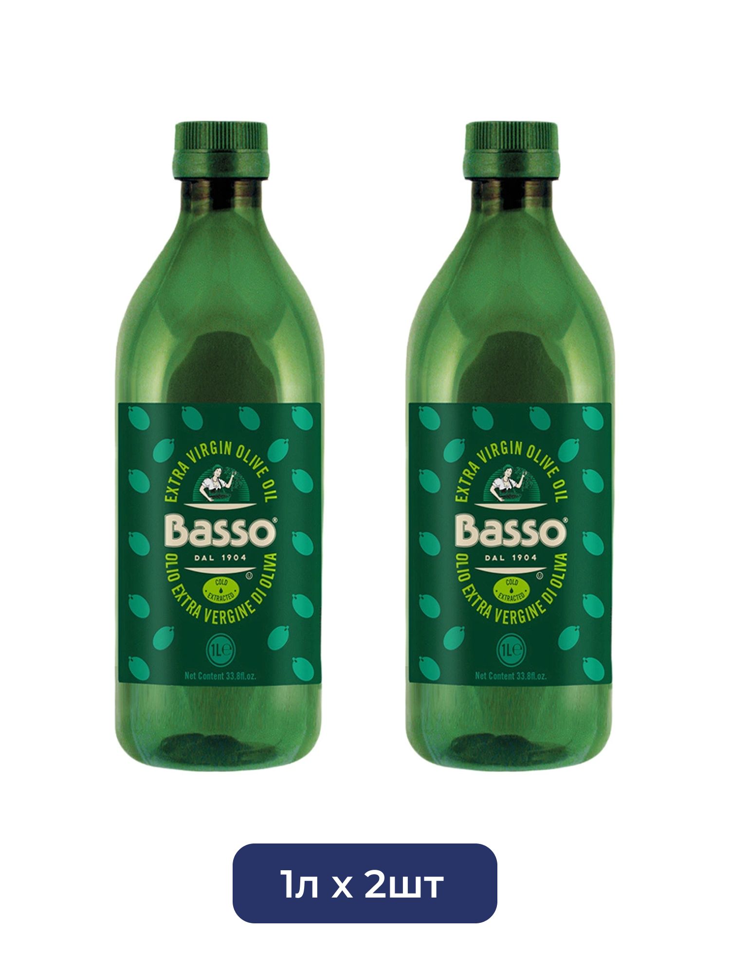 Масло Оливковое Basso Extra Virgin Нерафинированное 1л пэт х 2шт.