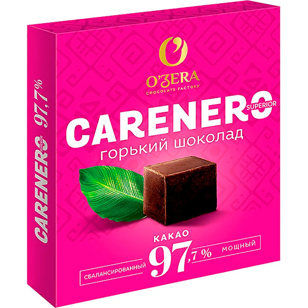 Шоколад OZera Carenero Superior содержание какао 97,7% 90 гр