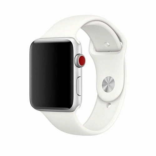 Ремешок для Apple Watch 42mm/44mm Gurdini Sport Band (силиконовый) (Белый)