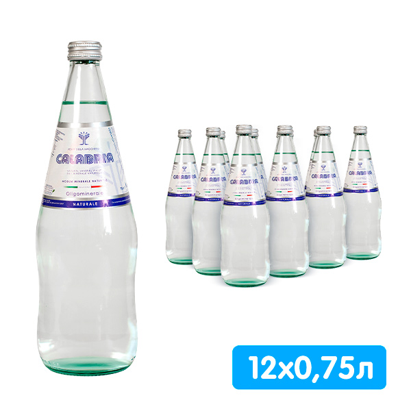 Вода Acqua Calabria Naturale 0.75 литра, без газа, стекло, 12 шт. в уп.