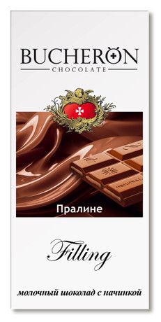 Шоколад Bucheron Filling молочный пралине, 85г х 10шт.