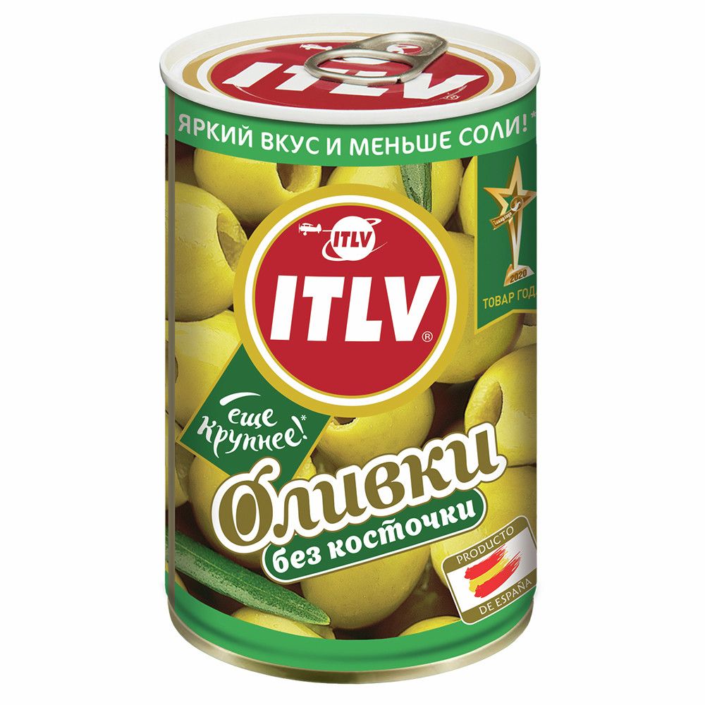 Оливки ITLV зеленые без косточки, 314мл х 12шт.
