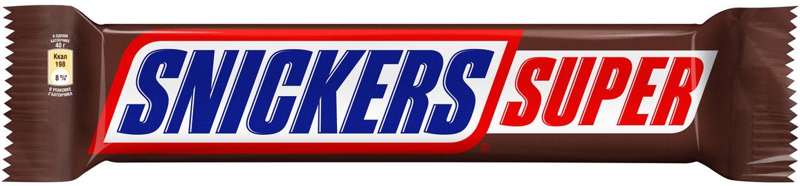 Батончик шоколадный Snickers Super, 80г. Упаковка 32 шт.