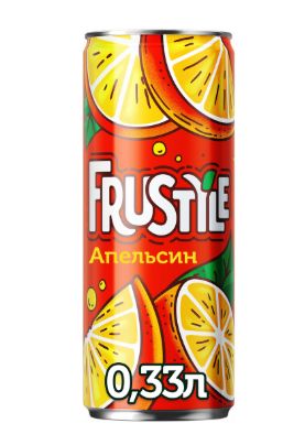 Напиток Frustyle газированный, апельсин, 0,33л. Жб. Упаковка 12 шт.