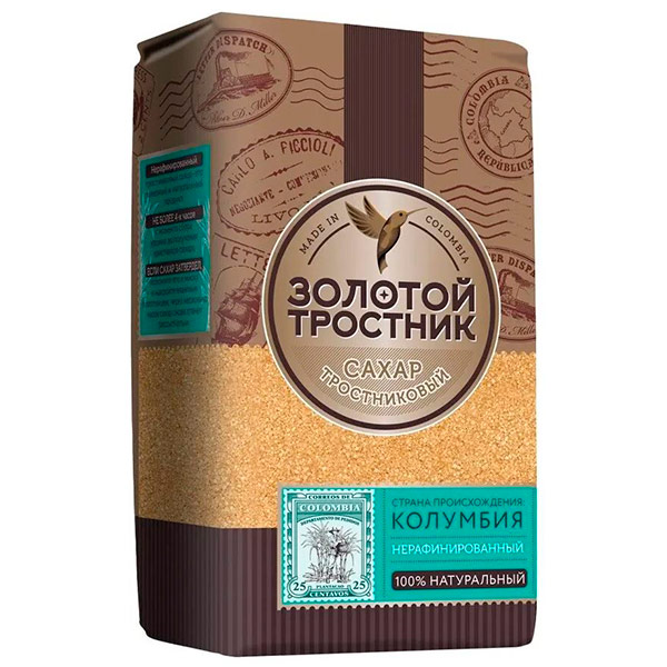 Сахар тростниковый Золотой Тростник нерафинированный 900 гр
