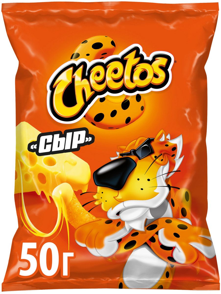 Снеки Cheetos Сыр кукурузные, 50г. Упаковка 24шт. Набор 4 упаковки.