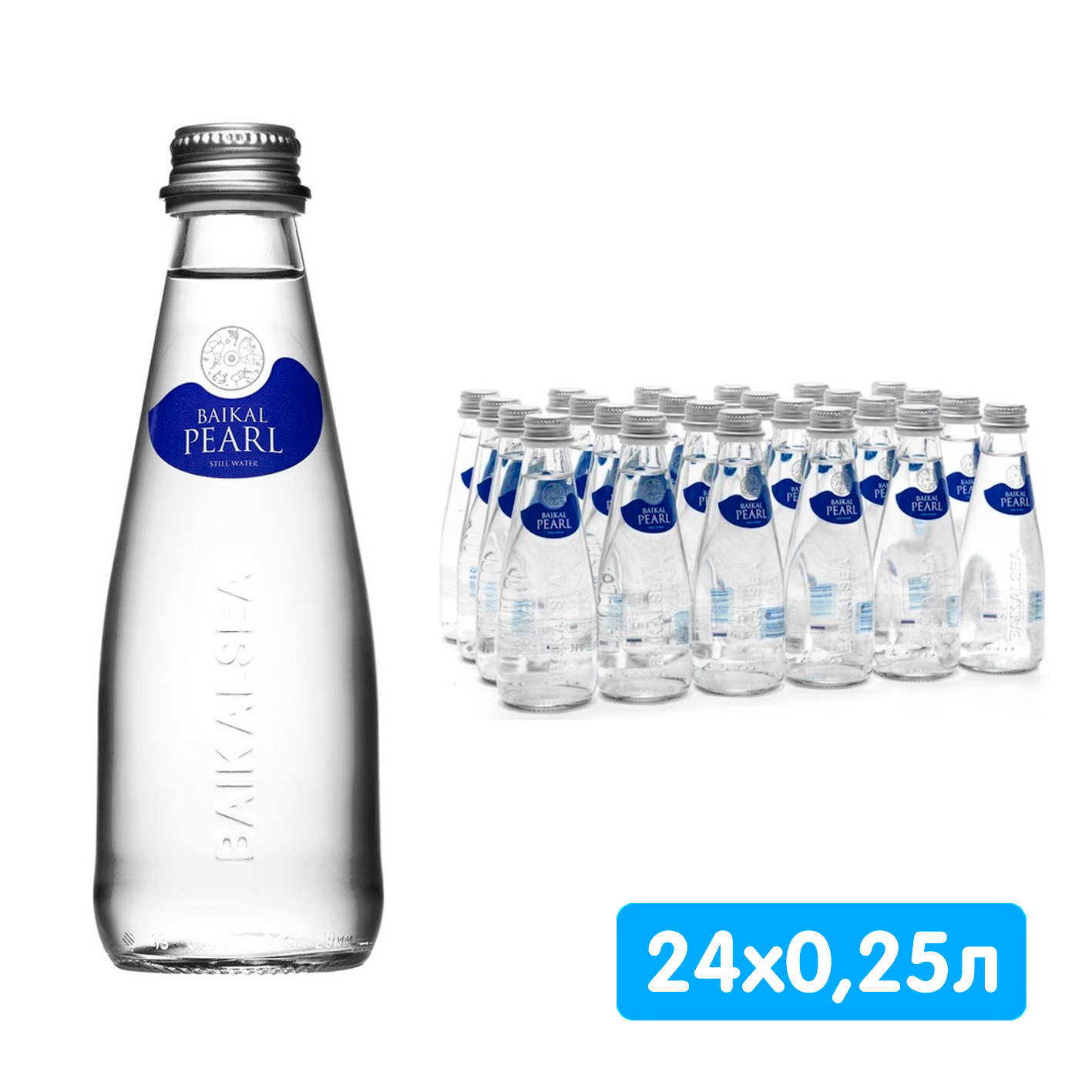 Вода Baikal Pearl / Жемчужина Байкала 0.25 литра, без газа, стекло, 24 шт. в уп.