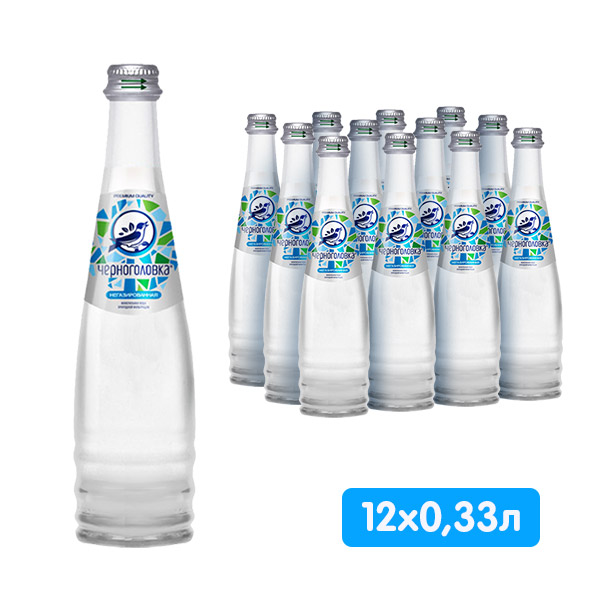Вода Черноголовская питьевая 0.33 литра, без газа, стекло, 12 шт. в уп.