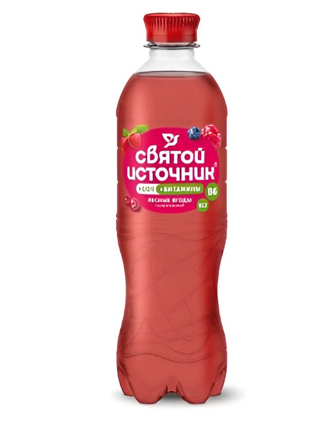 Вода Святой Источник с соком лесные ягоды газированная. Упаковка 500 мл х 12 шт.