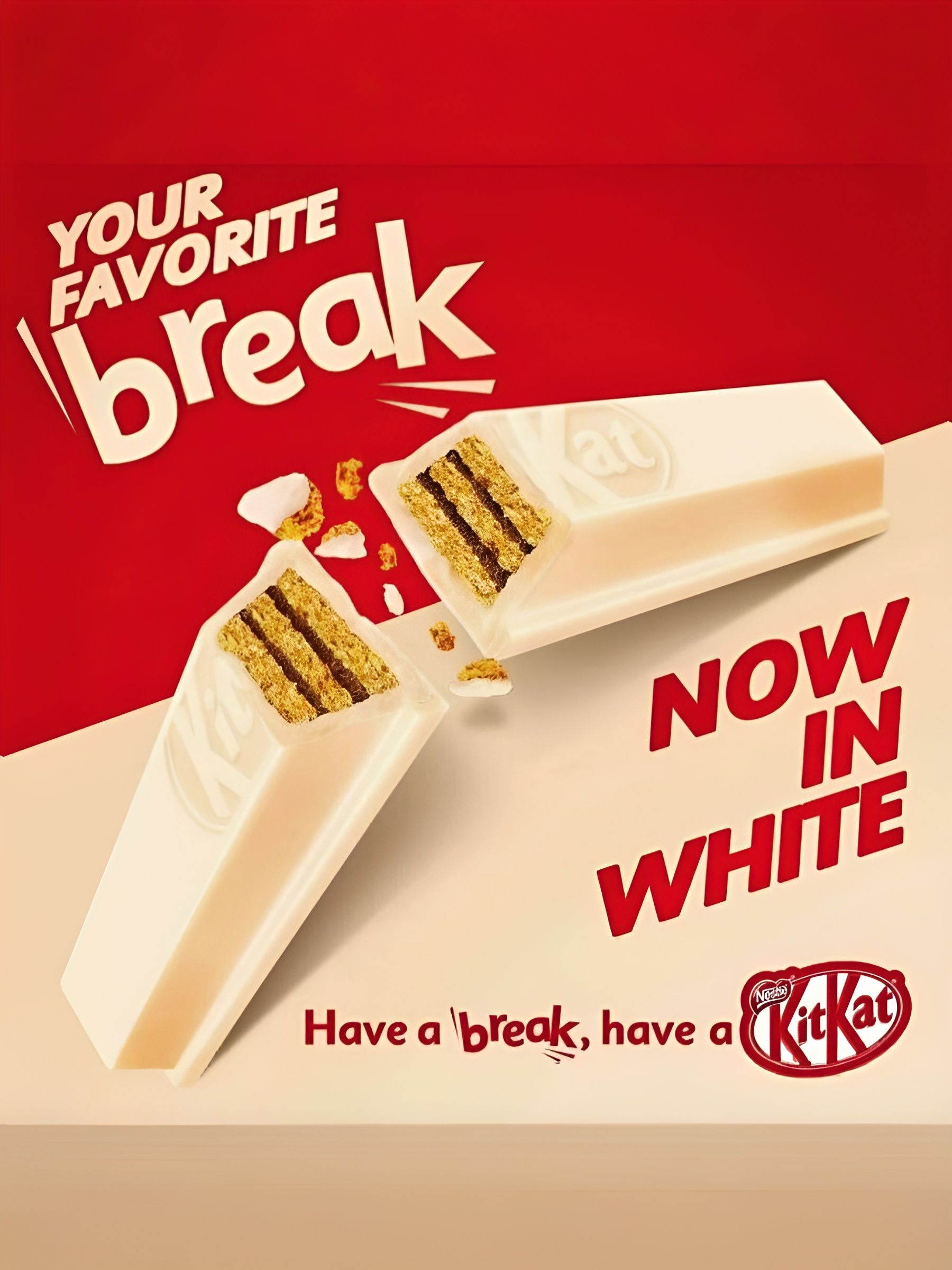 Молочный шоколадный батончик Kit Kat White с хрустящей вафлей (41,5 грамм). 12 шт.