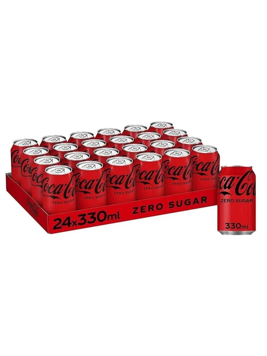 Газированный напиток Coca-Cola Zero жб, 0,33 л (24 шт в упаковке)