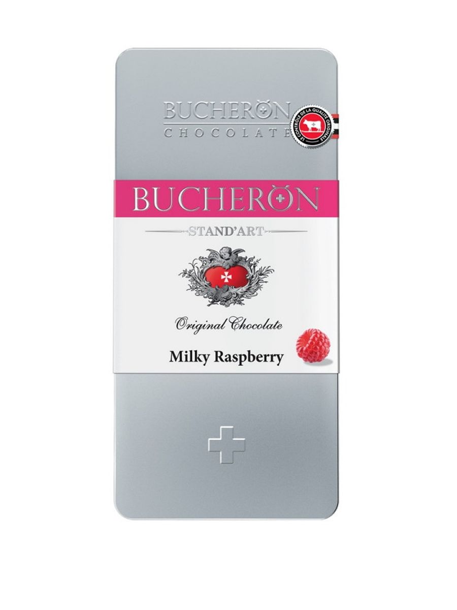 Шоколад Bucheron молочный с кусочками малины, 100г х 10шт.