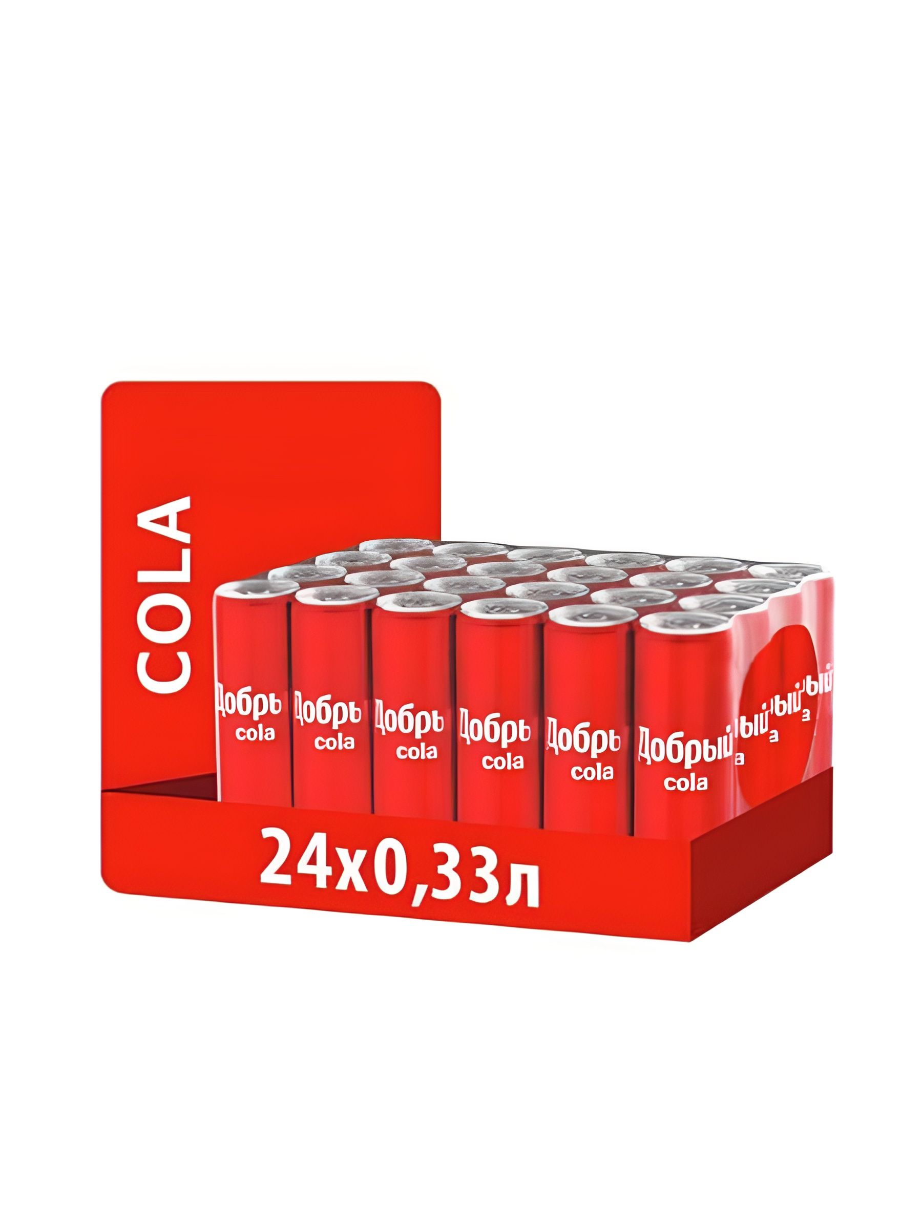 Напиток Добрый Cola, 0,33 литр. Жб. Упаковка 24 шт.