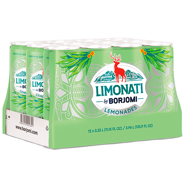 Напиток Limonati by Borjomi тархун, газ, ж/б, 0,33 литра, 12 шт. в уп.