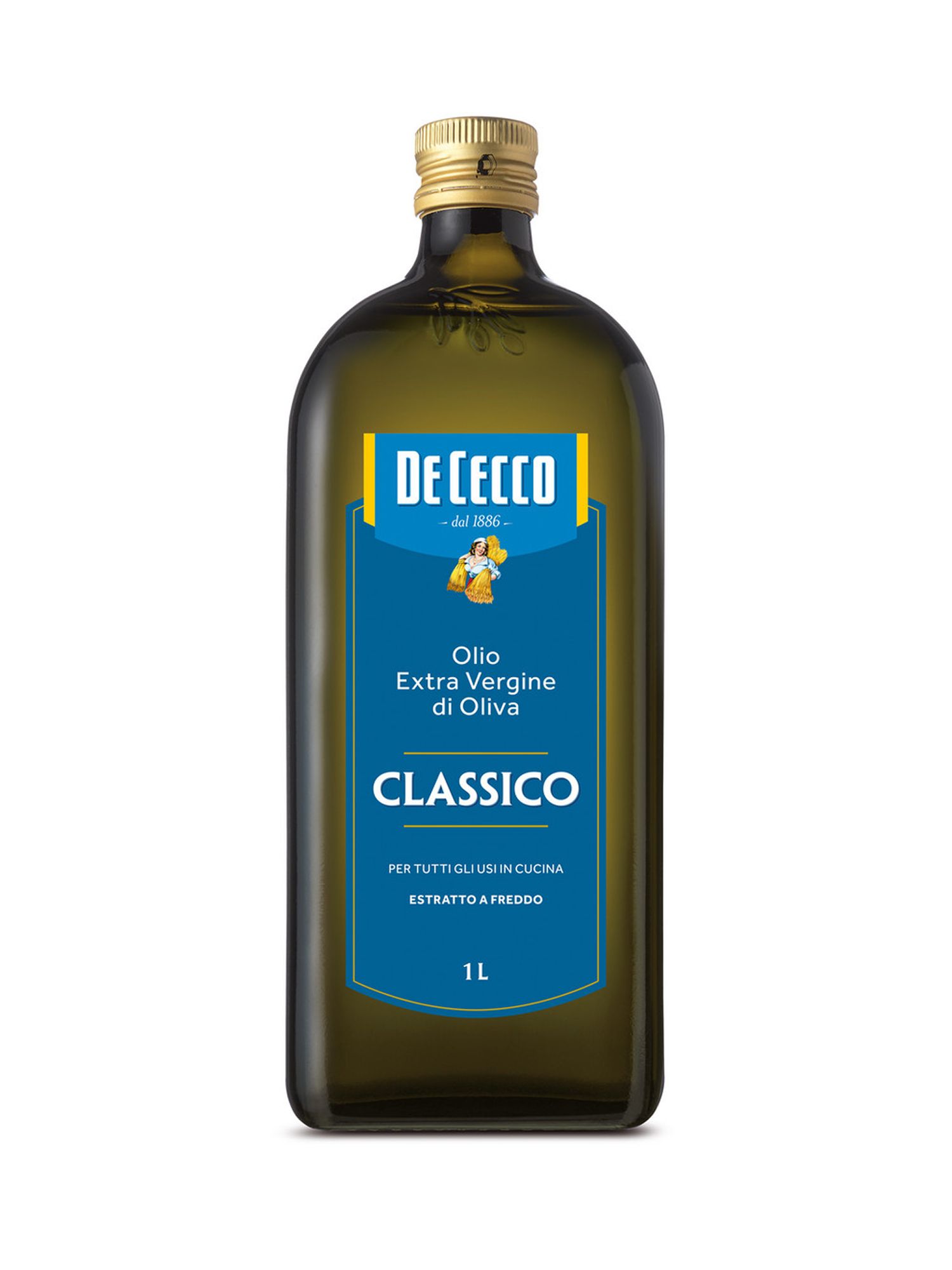 Масло оливковое De Cecco Classico Extra Virgin нерафинированное, 1л х 12шт.