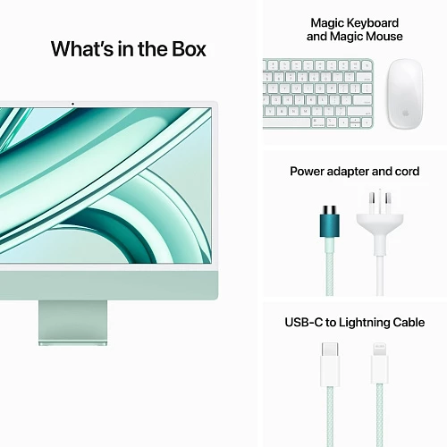 Моноблок Apple iMac 24 2023 (M3 8-Core, GPU 10-Core, 8GB, 512GB) (Зеленый, 8 ГБ, 512 ГБ, MQRP3)