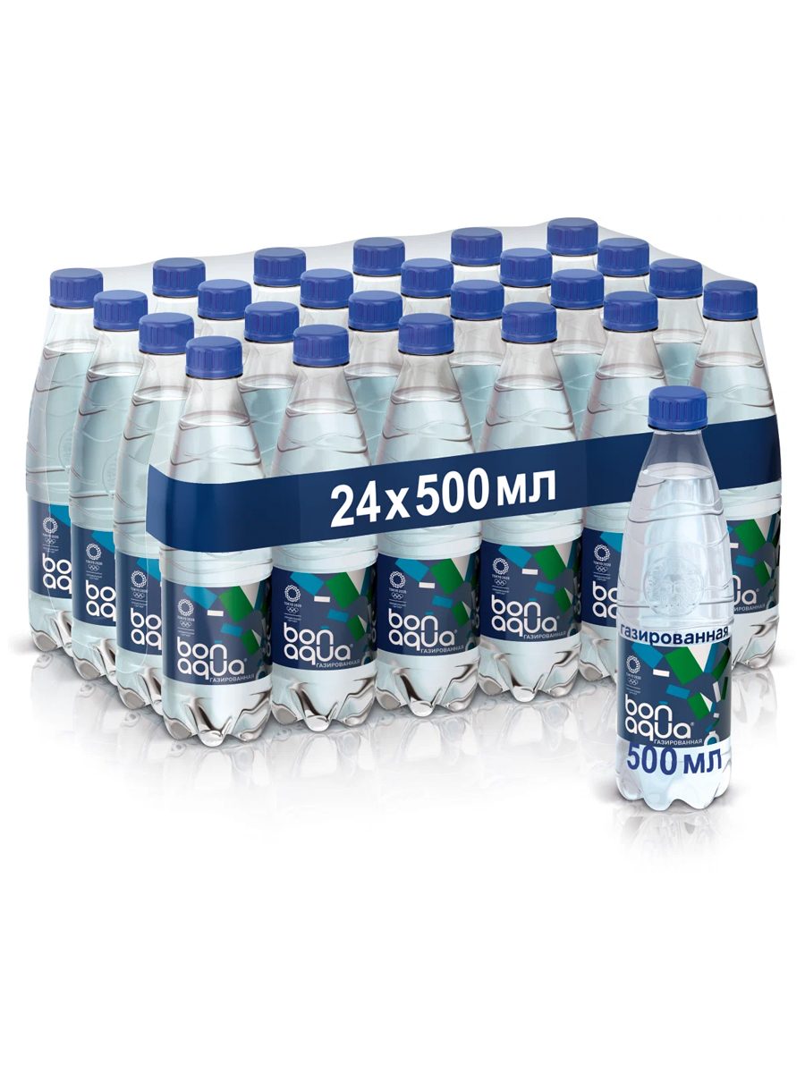 Вода питьевая газированная BonAqua 0,5 л х 24 шт