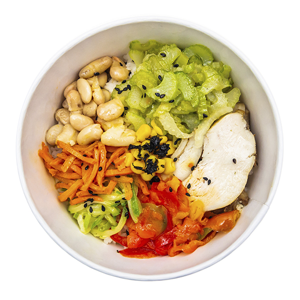 Боул Oso-bo bowl Рис с курицей сочными овощами и фасолью замороженный 250 гр