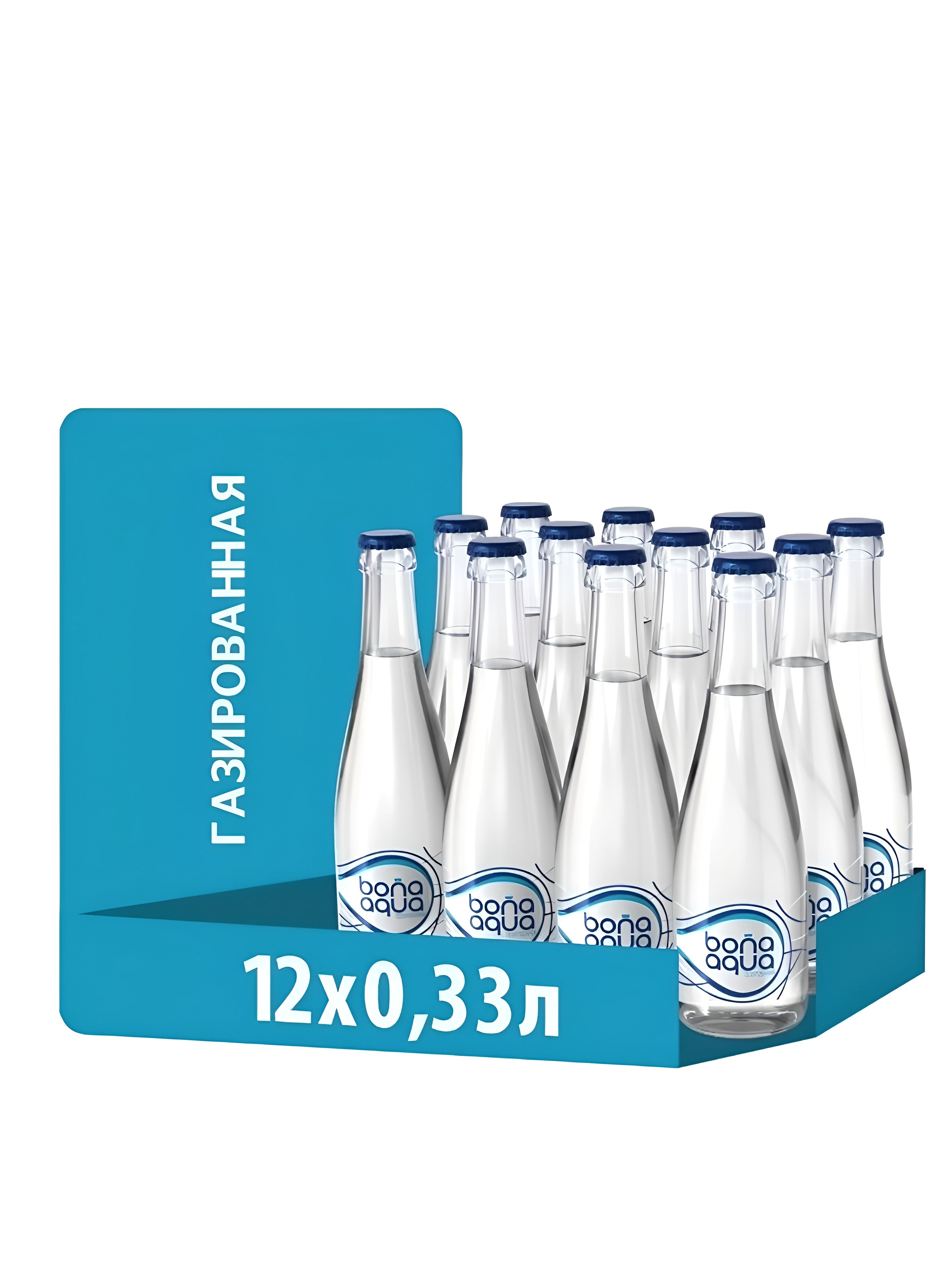 Вода питьевая газированная BonaAqua 330 мл х 12 шт