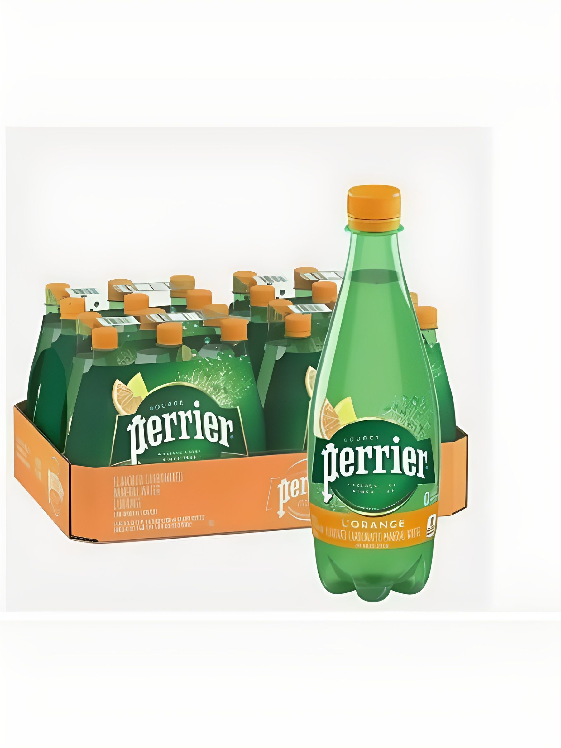 Вода минеральная Perrier (Перье), газированная, Апельсин, 24 шт по 0,5 л.