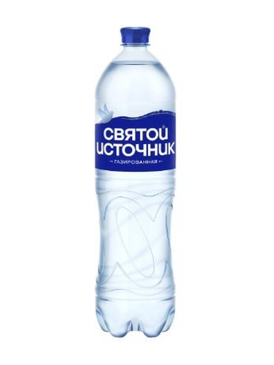 Вода питьевая Святой источник 1л, ПЭТ, газированная. Упаковка 1л х 6 шт.