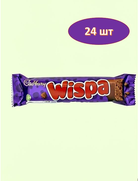 Молочный шоколадный батончик Cadbury Wispa 36 гр. 24 шт.
