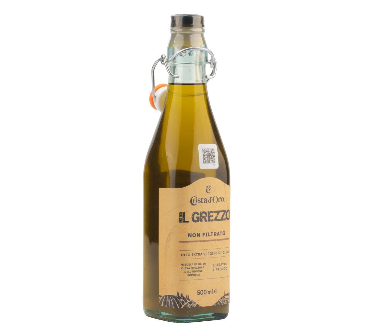 Масло оливковое Costa d'Oro Il Grezzo Extra Virgin нерафинированное, 500мл х 12шт.