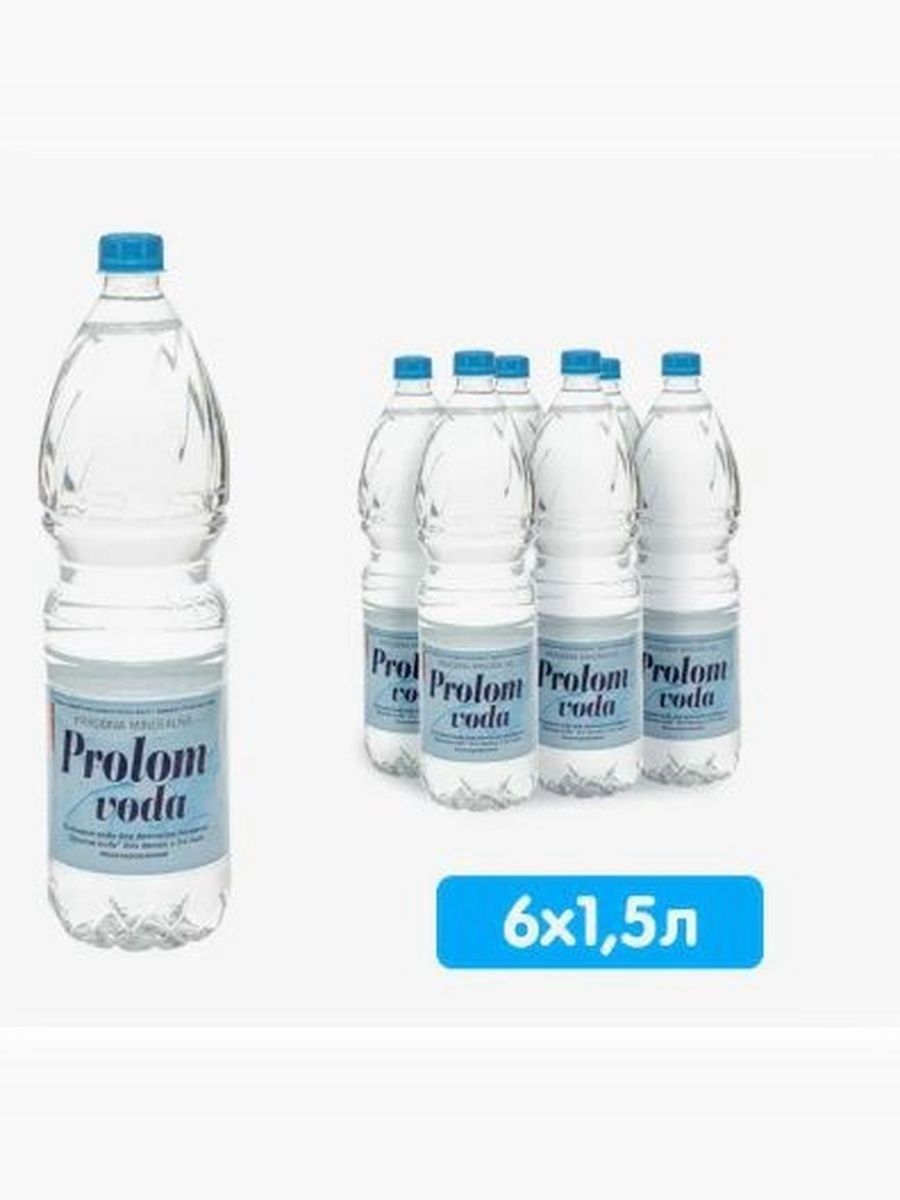 Минеральная вода Prolom Voda (Пролом), 6 шт по 1.5 л, негазированная, пэт