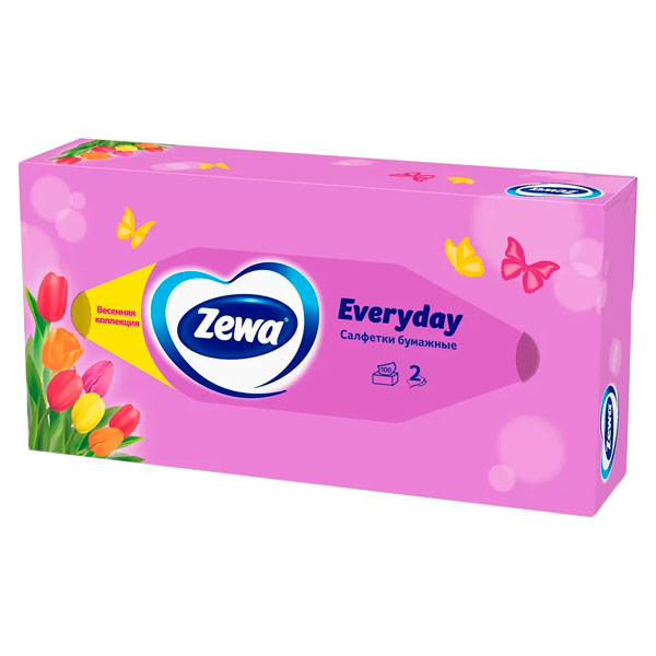 Косметические салфетки Zewa everyday 2-х сл.(100шт)