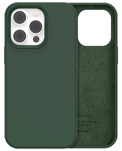 Чехол силиконовый матовый PULOKA для iPhone 15 Pro Max (Зеленый)