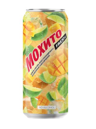Напиток Мохито Fresh Манго газированный, Жб, 450мл x 24 шт