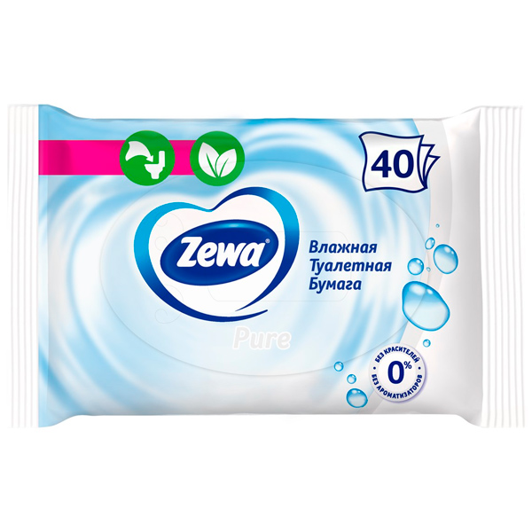 Влажная туалетная бумага Zewa Pure 42 листа
