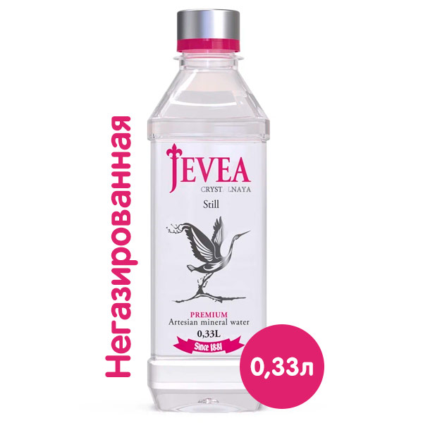 Вода Jevea Crystalnaya / Живея Кристальная 0.33 литра, без газа, пэт, 12 шт. в уп.