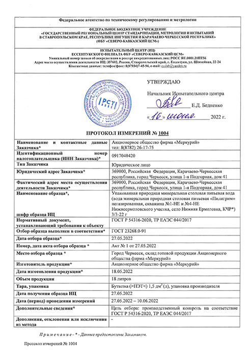 Вода Пилигрим 1.5 литра, без газа, пэт, 6 шт. в уп.