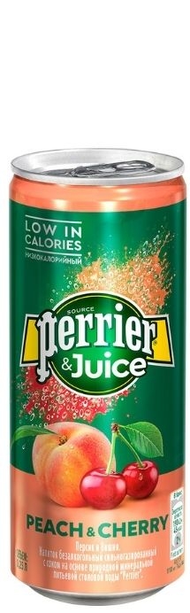 Perrier (Перье) 0.25л - "Персик-вишня"