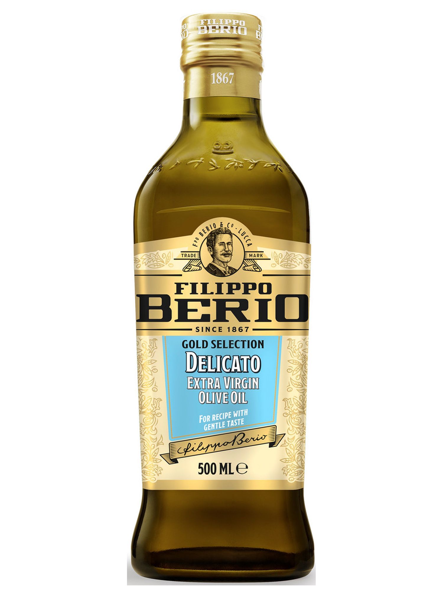 Масло оливковое Filippo Berio Delicato Extra Virgin нерафинированное, 500мл х 12шт.