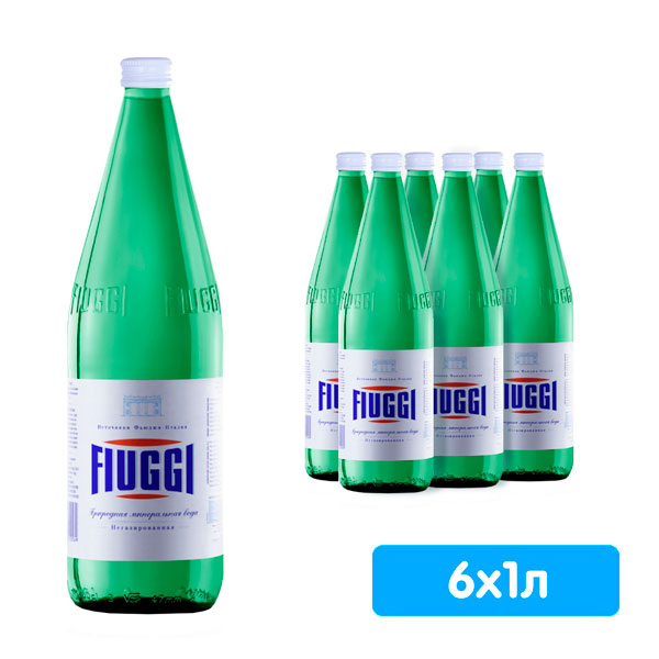 Вода Fiuggi Naturale 1 литр, без газа, стекло, 6 шт. в уп.
