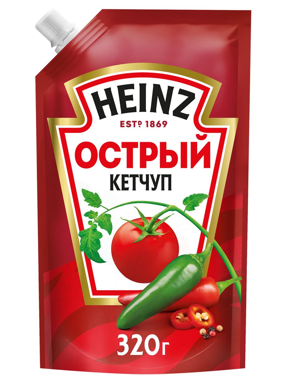 Кетчуп Heinz Острый, 320г х 16шт.