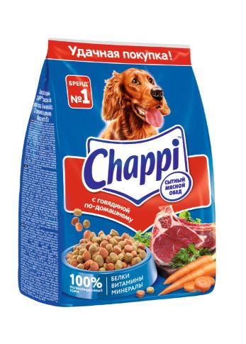 Сухой корм для собак Chappi Сытный мясной обед. С говядиной по-домашнему, 2.5 кг